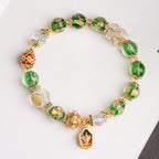 Buddha Stones Liuli Glass 925 Sterling Silver Copper Keep Away Evil Spirits Bracelet - Fortune Jewel