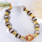 Fortune Jewel Liuli Glass Dzi Beads Blessings Bracelet - Fortune Jewel