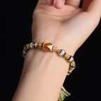 Fortune Jewel Liuli Glass Dzi Beads Blessings Bracelet - Fortune Jewel