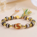 Fortune Jewel Liuli Glass Dzi Beads Blessings Bracelet - Fortune Jewel