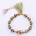 Fortune Jewel Liuli Glass Dzi Beads Blessings Bracelet - Fortune Jewel