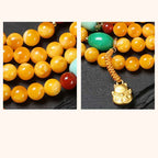 Fortune Jewel 108 Beads Peace Buckle Lucky Cat Amber Auspicious Fortune Mala