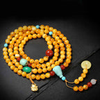 Fortune Jewel 108 Beads Peace Buckle Lucky Cat Amber Auspicious Fortune Mala