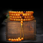 Fortune Jewel Tibetan Amber Round Bead Mala - Fortune Jewel