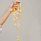 Fortune Jewel Tibetan White Yellow 108 Beads Amber Mala - Fortune Jewel