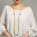 Fortune Jewel Tibetan White Yellow 108 Beads Amber Mala - Fortune Jewel