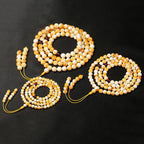 Fortune Jewel Tibetan White Yellow 108 Beads Amber Mala - Fortune Jewel