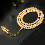 Fortune Jewel Tibetan White Yellow 108 Beads Amber Mala - Fortune Jewel