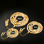Fortune Jewel Tibetan White Yellow 108 Beads Amber Mala - Fortune Jewel