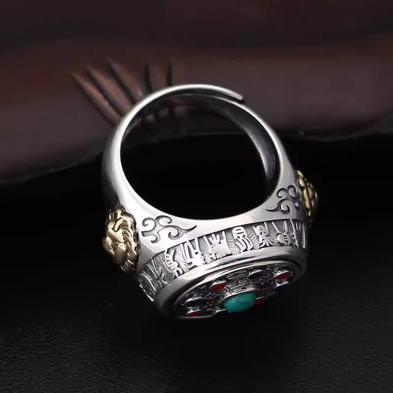 Fortune Jewel Copper Bagua Copper Coins Wealth Rotatable Adjustable Ring - Fortune Jewel