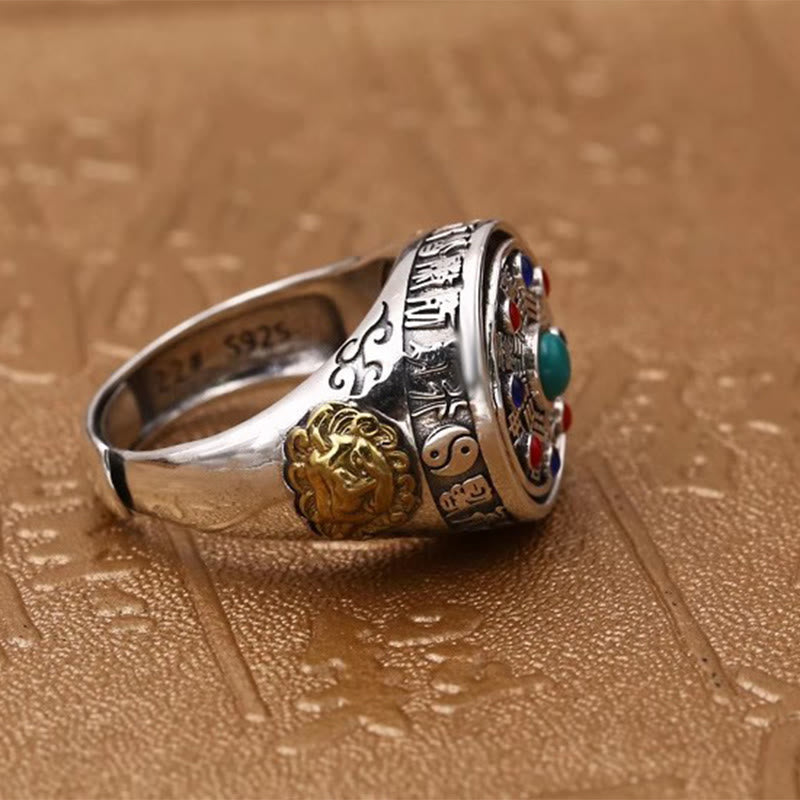 Fortune Jewel Copper Bagua Copper Coins Wealth Rotatable Adjustable Ring - Fortune Jewel