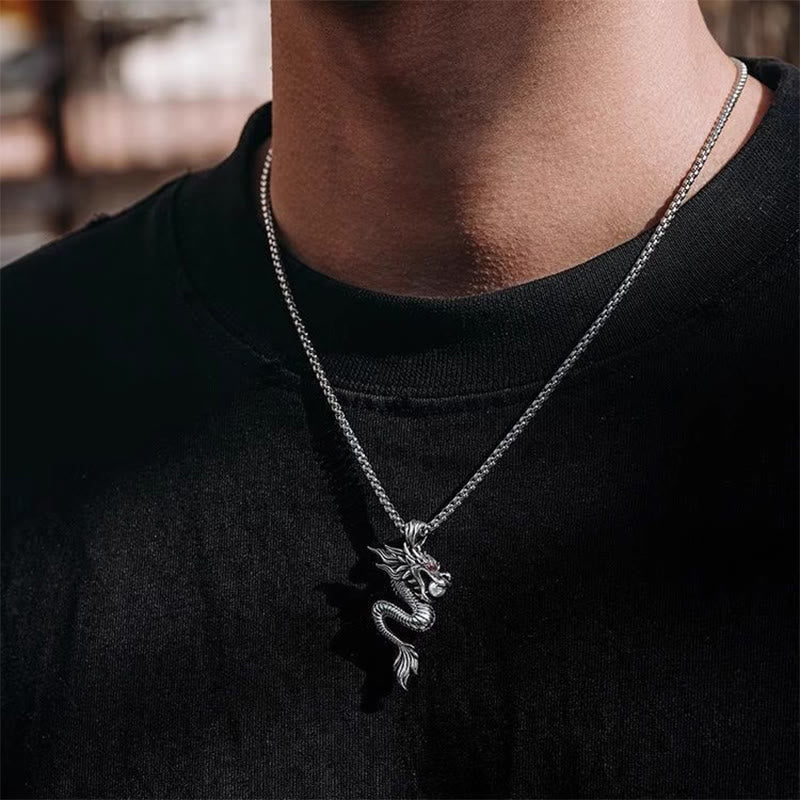 Fortune Jewel Dragon Copper Balance Luck Necklace Pendant - Fortune Jewel
