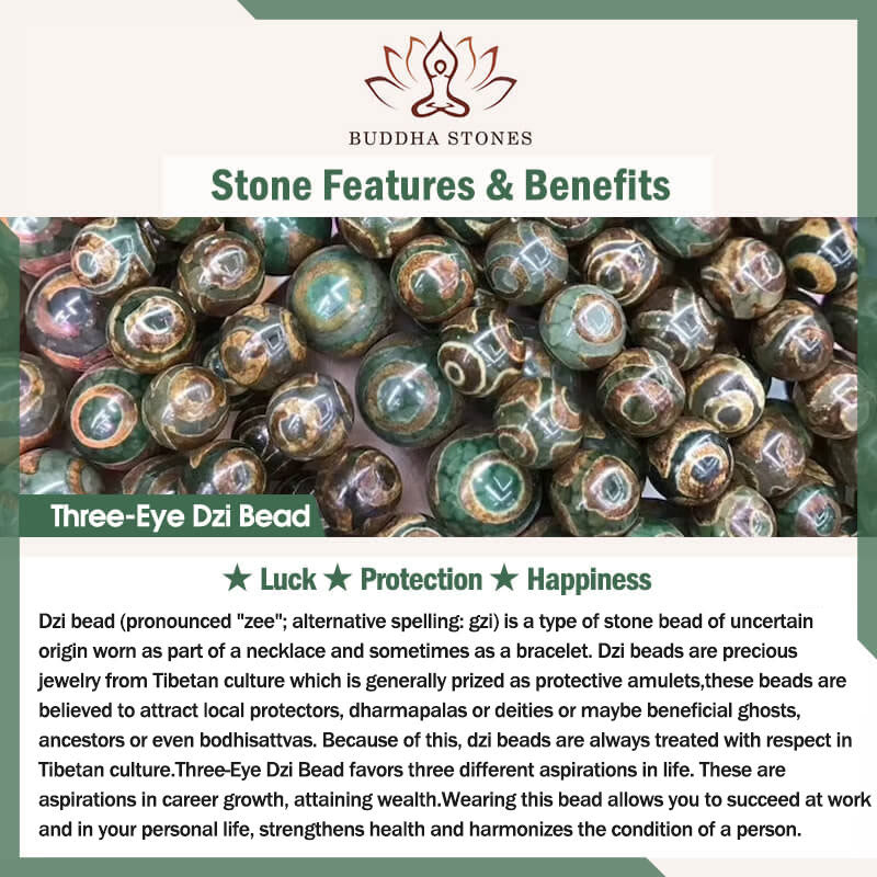 Fortune Jewel Tibetan 108 Beads Bodhi Seed Three-eyed Dzi Bead Auspiciousness Mala - Fortune Jewel