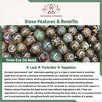 Fortune Jewel Tibetan 108 Beads Bodhi Seed Three-eyed Dzi Bead Auspiciousness Mala - Fortune Jewel