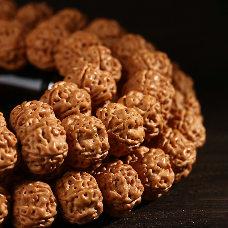 Fortune Jewel Tibetan 108 Beads Bodhi Seed Three-eyed Dzi Bead Auspiciousness Mala - Fortune Jewel
