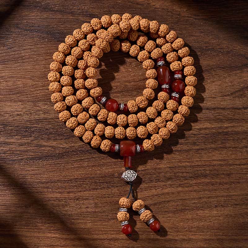 Fortune Jewel Tibetan 108 Beads Bodhi Seed Three-eyed Dzi Bead Auspiciousness Mala - Fortune Jewel
