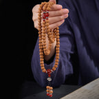Fortune Jewel Tibetan 108 Beads Bodhi Seed Three-eyed Dzi Bead Auspiciousness Mala - Fortune Jewel