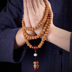 Fortune Jewel Tibetan 108 Beads Bodhi Seed Three-eyed Dzi Bead Auspiciousness Mala - Fortune Jewel