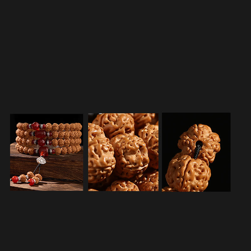 Fortune Jewel Tibetan 108 Beads Bodhi Seed Three-eyed Dzi Bead Auspiciousness Mala - Fortune Jewel