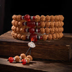 Fortune Jewel Tibetan 108 Beads Bodhi Seed Three-eyed Dzi Bead Auspiciousness Mala - Fortune Jewel