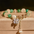 Fortune Jewel Four Leaf Clover Amethyst Citrine Green Strawberry Quartz Rutilated Quartz Balance Bracelet - Fortune Jewel