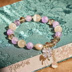 Fortune Jewel Four Leaf Clover Amethyst Citrine Green Strawberry Quartz Rutilated Quartz Balance Bracelet - Fortune Jewel