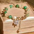 Fortune Jewel Four Leaf Clover Amethyst Citrine Green Strawberry Quartz Rutilated Quartz Balance Bracelet - Fortune Jewel