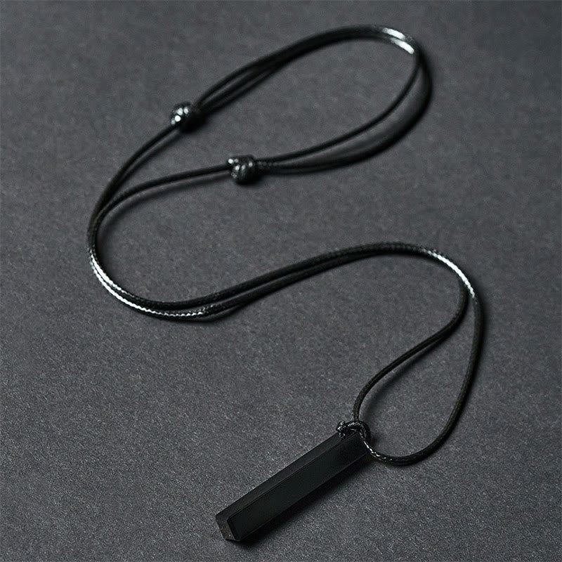Fortune Jewel Black Obsidian Blue Sandstone Transformation Necklace Pendant - Fortune Jewel