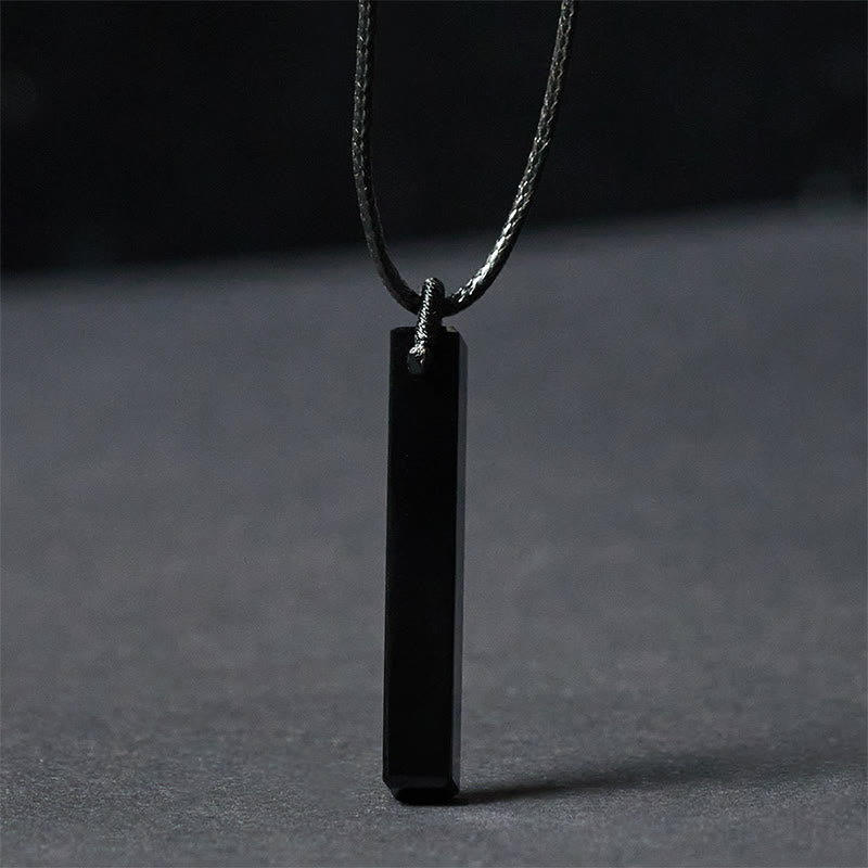 Fortune Jewel Black Obsidian Blue Sandstone Transformation Necklace Pendant - Fortune Jewel