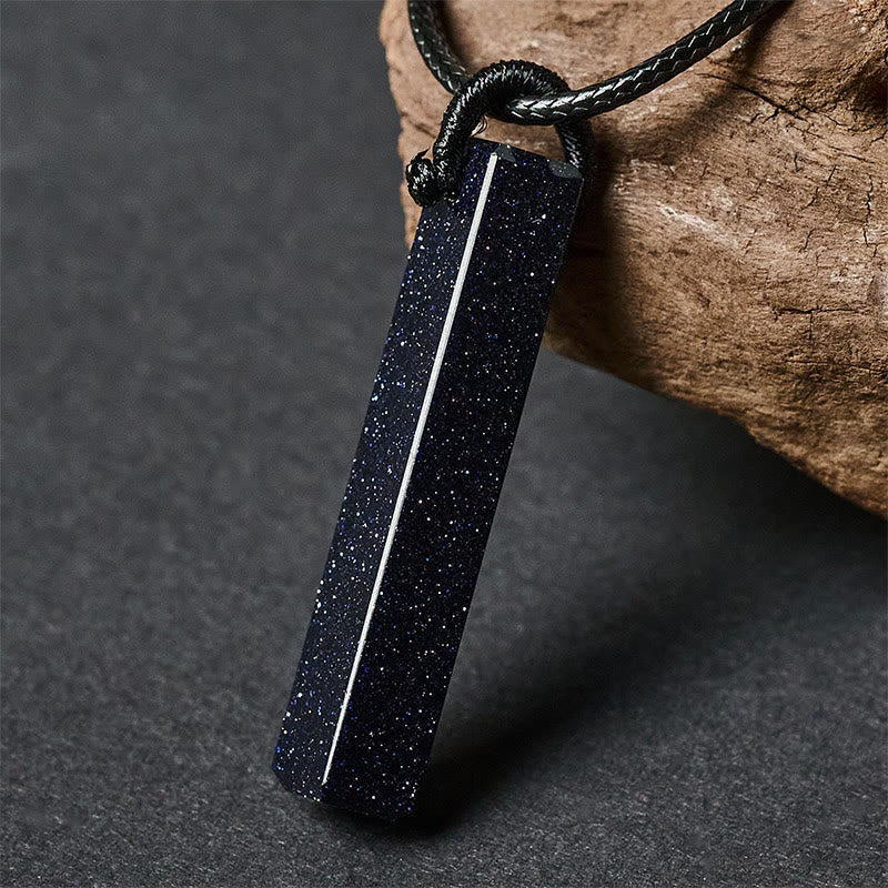 Fortune Jewel Black Obsidian Blue Sandstone Transformation Necklace Pendant - Fortune Jewel