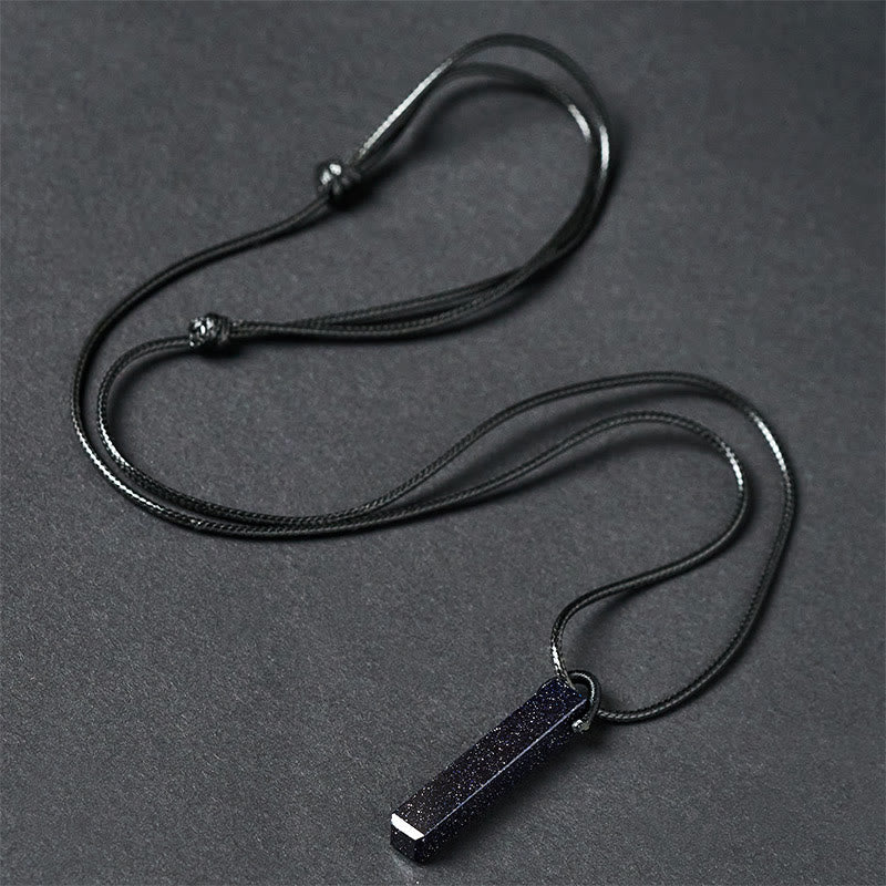 Fortune Jewel Black Obsidian Blue Sandstone Transformation Necklace Pendant - Fortune Jewel