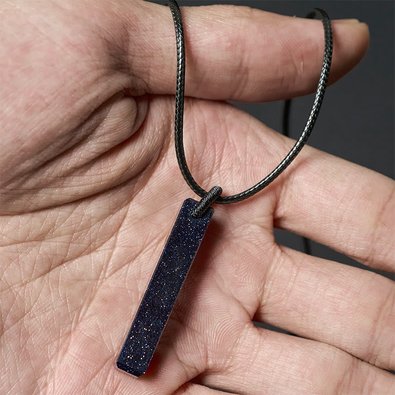 Fortune Jewel Black Obsidian Blue Sandstone Transformation Necklace Pendant - Fortune Jewel