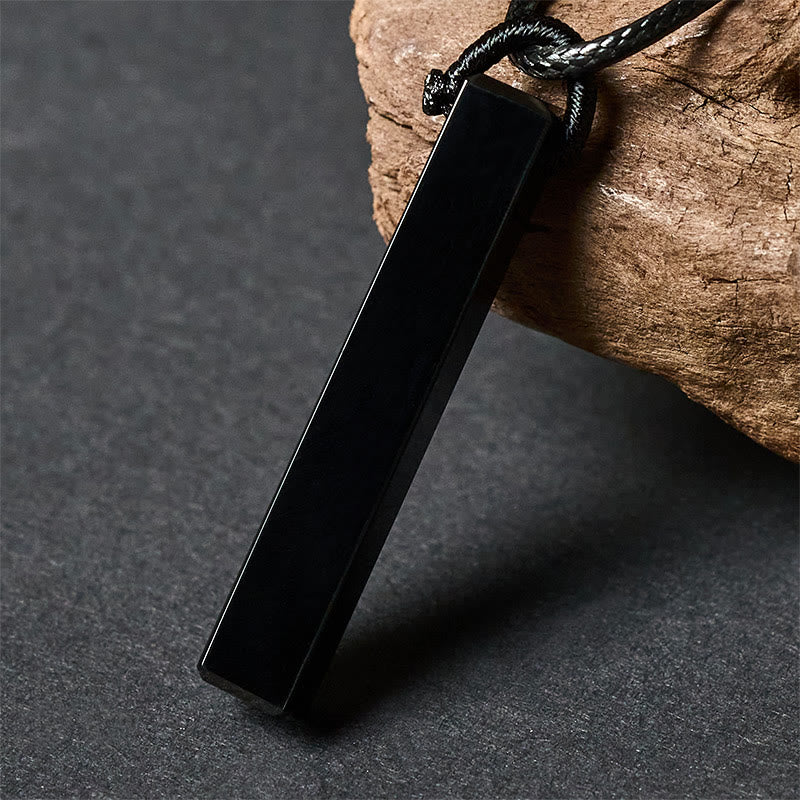 Fortune Jewel Black Obsidian Blue Sandstone Transformation Necklace Pendant - Fortune Jewel