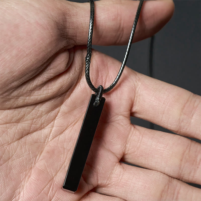 Fortune Jewel Black Obsidian Blue Sandstone Transformation Necklace Pendant - Fortune Jewel