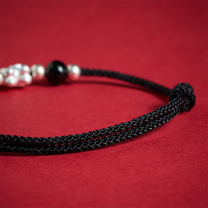 Fortune Jewel 999 Sterling Silver Red Agate Year Of The Horse Prosperity String Bracelet - Fortune Jewel