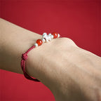 Fortune Jewel 999 Sterling Silver Red Agate Year Of The Horse Prosperity String Bracelet - Fortune Jewel