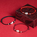 Fortune Jewel 999 Sterling Silver Red Agate Year Of The Horse Prosperity String Bracelet - Fortune Jewel