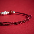 Fortune Jewel 999 Sterling Silver Red Agate Year Of The Horse Prosperity String Bracelet - Fortune Jewel