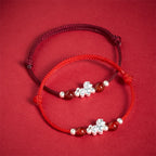 Fortune Jewel 999 Sterling Silver Red Agate Year Of The Horse Prosperity String Bracelet - Fortune Jewel