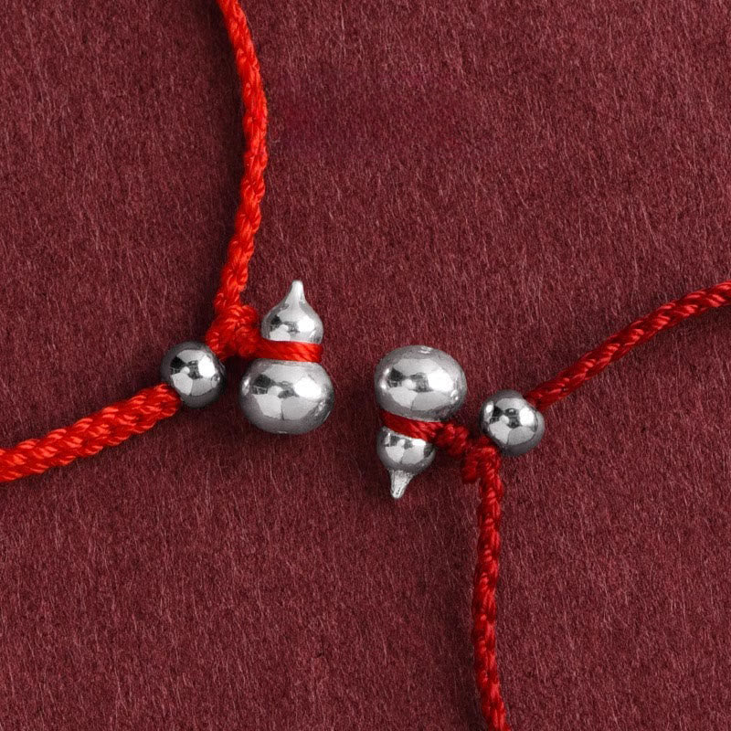 Fortune Jewel 925 Sterling Silver Gourd Lucky Fortune Charm String Connection Bracelet - Fortune Jewel