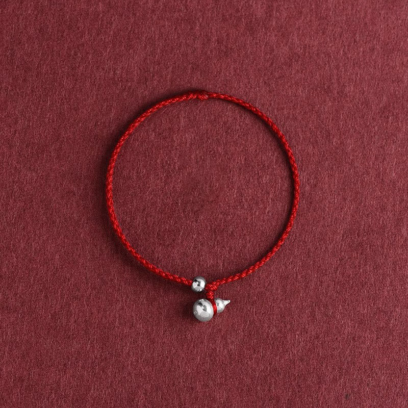 Fortune Jewel 925 Sterling Silver Gourd Lucky Fortune Charm String Connection Bracelet - Fortune Jewel