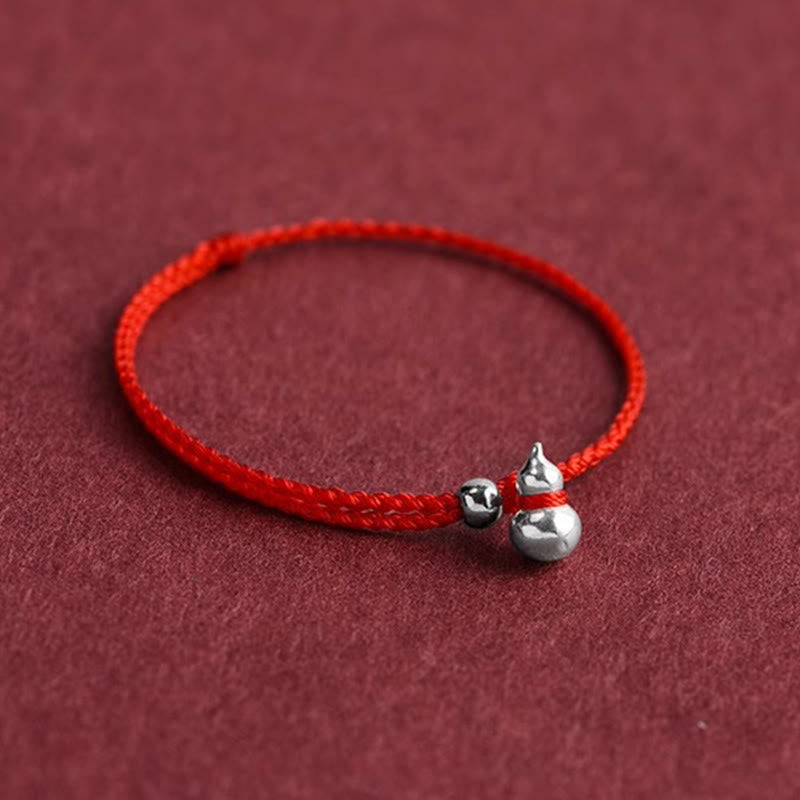 Fortune Jewel 925 Sterling Silver Gourd Lucky Fortune Charm String Connection Bracelet - Fortune Jewel
