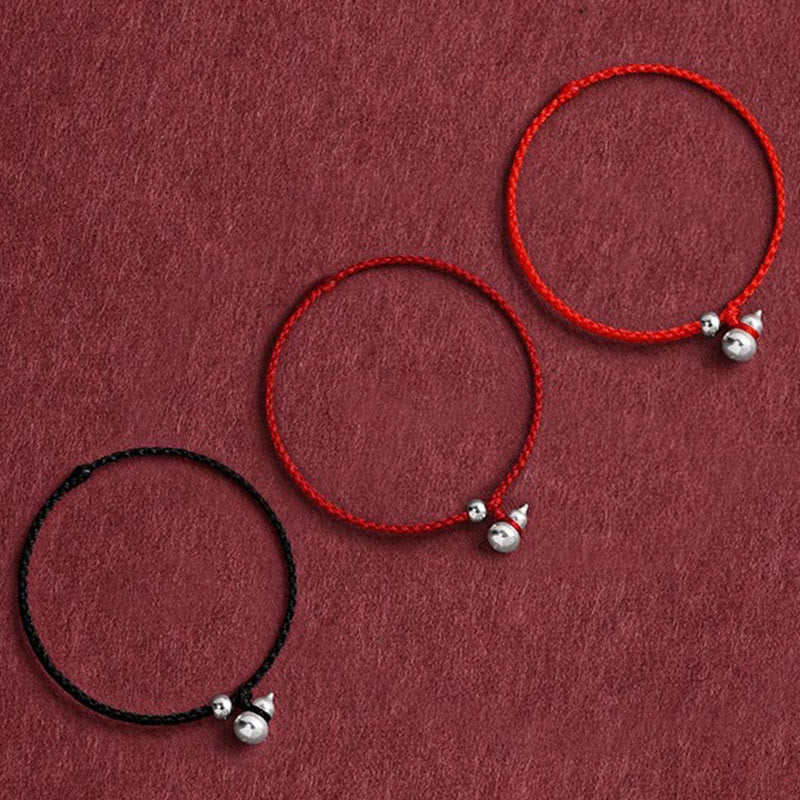Fortune Jewel 925 Sterling Silver Gourd Lucky Fortune Charm String Connection Bracelet - Fortune Jewel