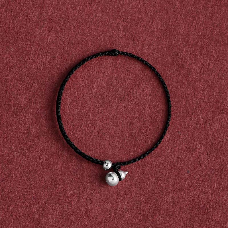 Fortune Jewel 925 Sterling Silver Gourd Lucky Fortune Charm String Connection Bracelet - Fortune Jewel