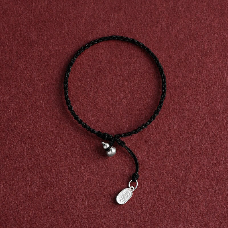 Fortune Jewel 925 Sterling Silver Gourd Lucky Fortune Charm String Connection Bracelet - Fortune Jewel