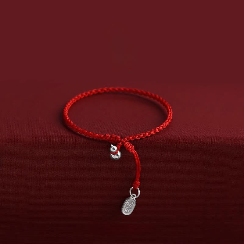 Fortune Jewel 925 Sterling Silver Gourd Lucky Fortune Charm String Connection Bracelet - Fortune Jewel