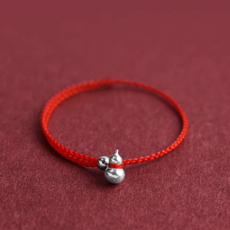 Fortune Jewel 925 Sterling Silver Gourd Lucky Fortune Charm String Connection Bracelet - Fortune Jewel