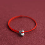 Fortune Jewel 925 Sterling Silver Gourd Lucky Fortune Charm String Connection Bracelet - Fortune Jewel