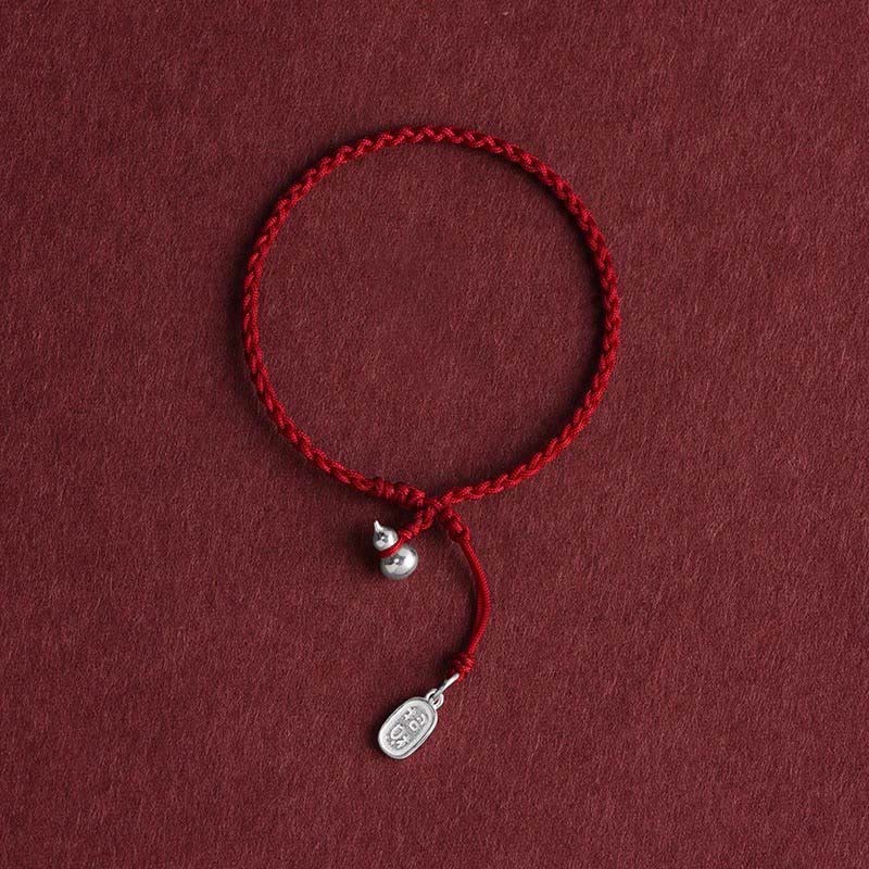 Fortune Jewel 925 Sterling Silver Gourd Lucky Fortune Charm String Connection Bracelet - Fortune Jewel