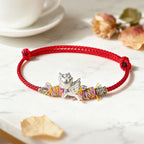 Fortune Jewel Year of the Horse 999 Sterling Silver Winged Horse Fu Character Red String Luck Bracelet - Fortune Jewel
